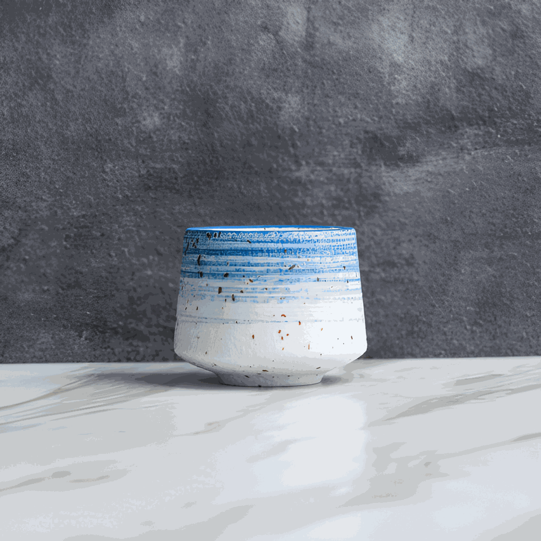 Blue Stripes Handcrafted Ceramic Tea Cup 200ML
