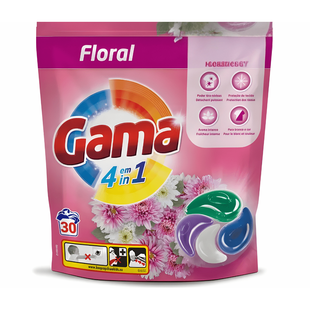 Gama 4-in-1 Floral Laundry Capsules – 30 pcs | Premium Quality – Made in Spain