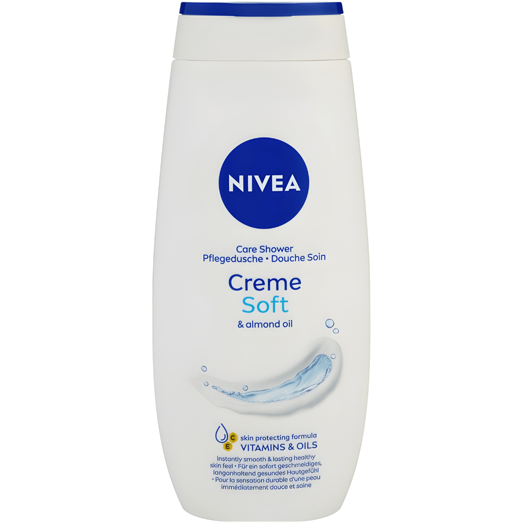 NIVEA Creme Soft Shower Cream 250ml – EU Made | With Natural Almond Oil