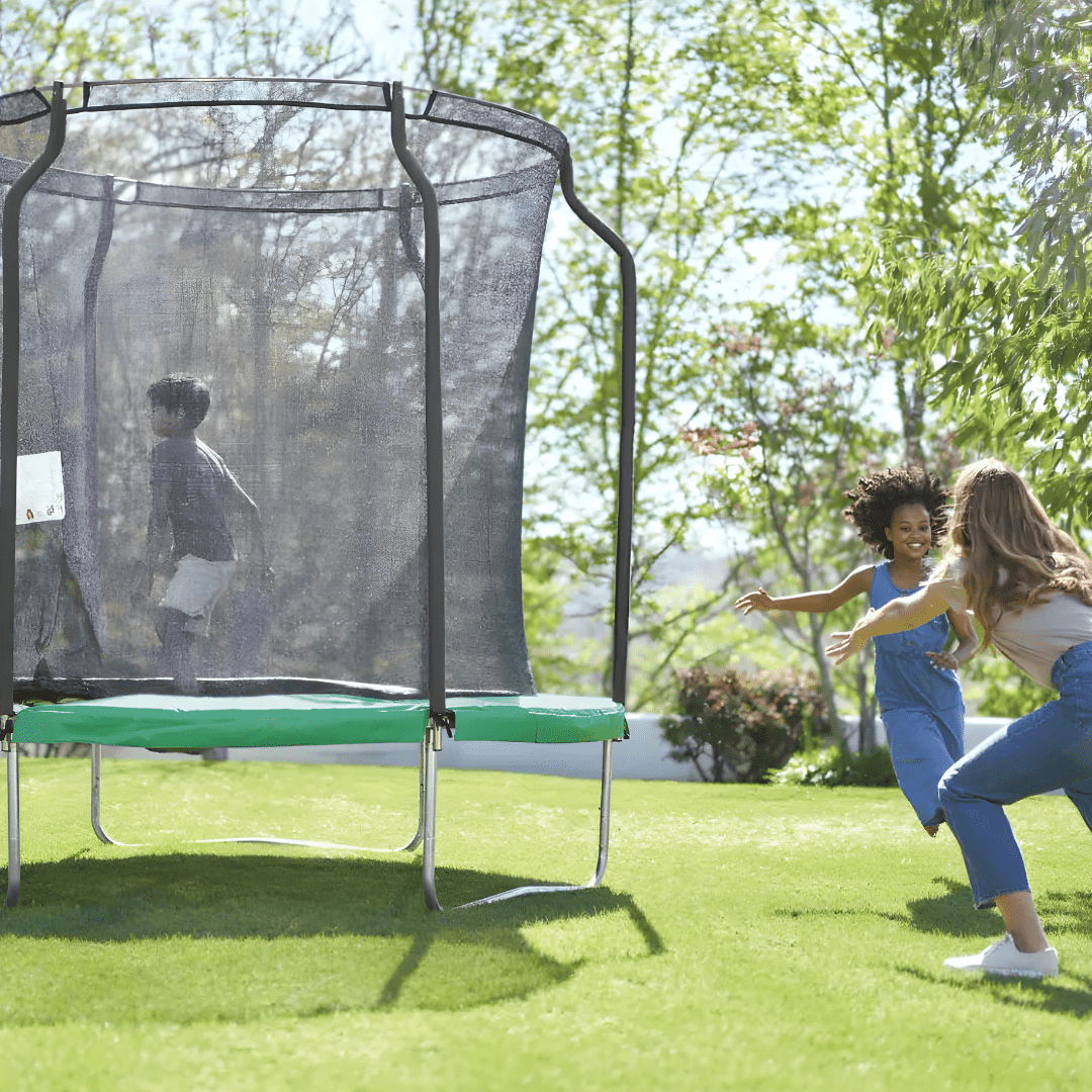 CRIVIT Trampoline with Safety Enclosure – Ø 244 cm | For Kids 6+ | Outdoor Use