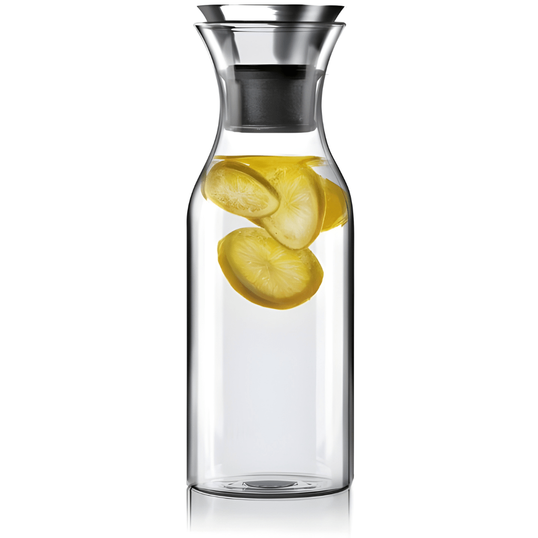 Heat-Resistant Glass Carafe 1700ml with Stainless Steel Flip-Top Lid