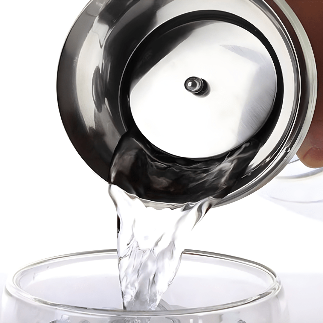Heat-Resistant Glass Carafe 1700ml with Stainless Steel Flip-Top Lid