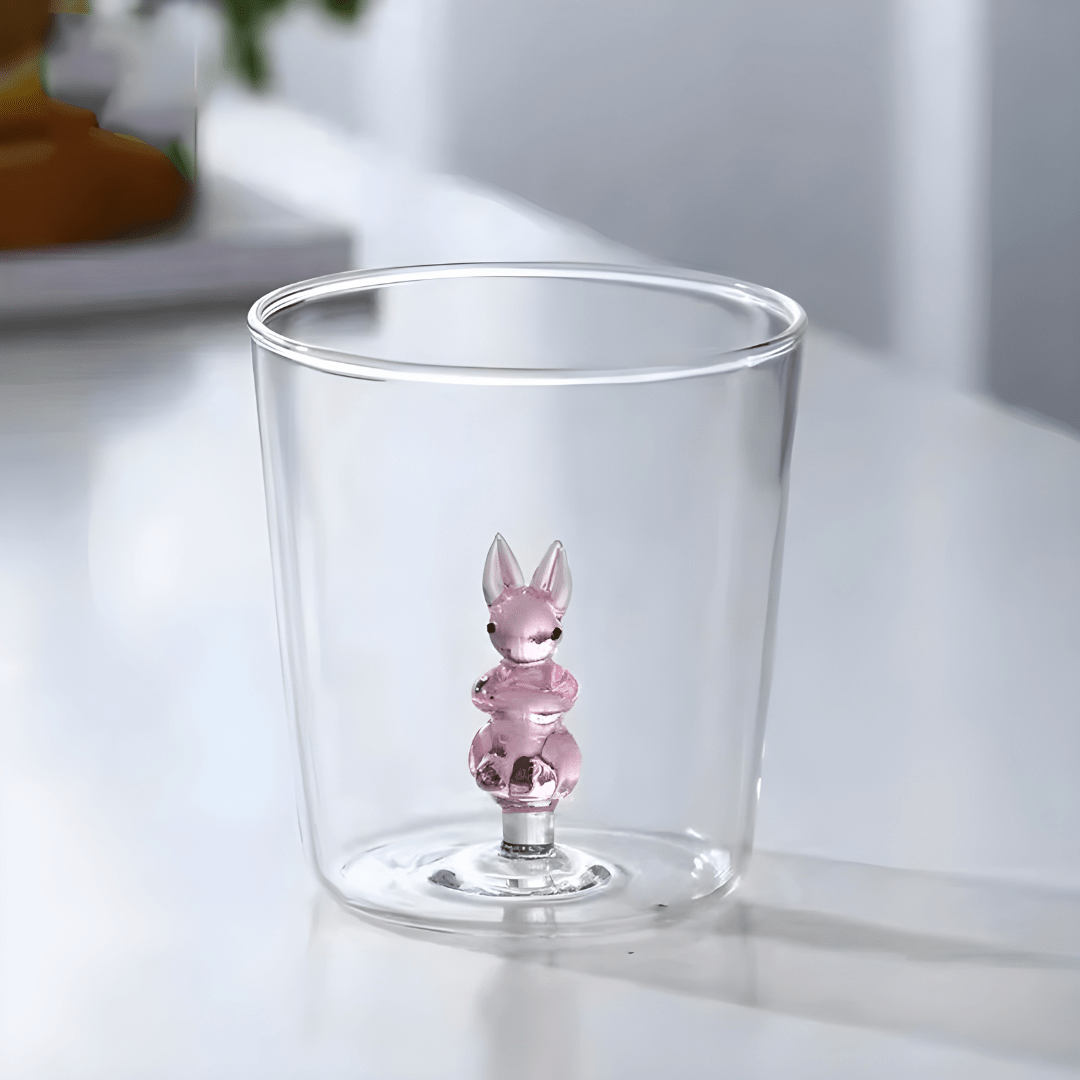 3D Rabbit Glass Tumbler – 300ml | Elegant & Durable Design