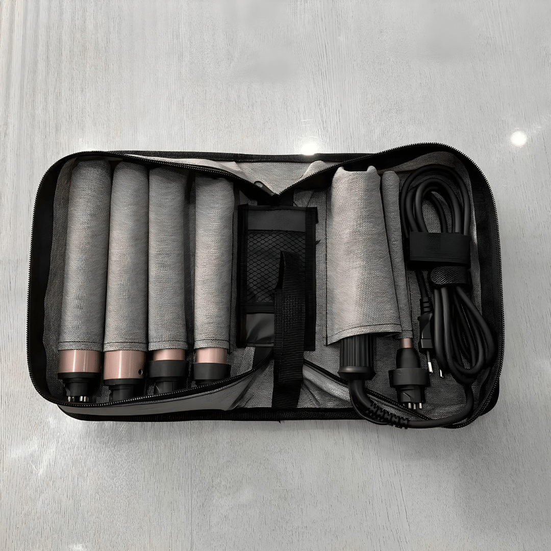 5-in-1 Professional Ceramic Curling Wand Set – Adjustable Temp & Digital Display