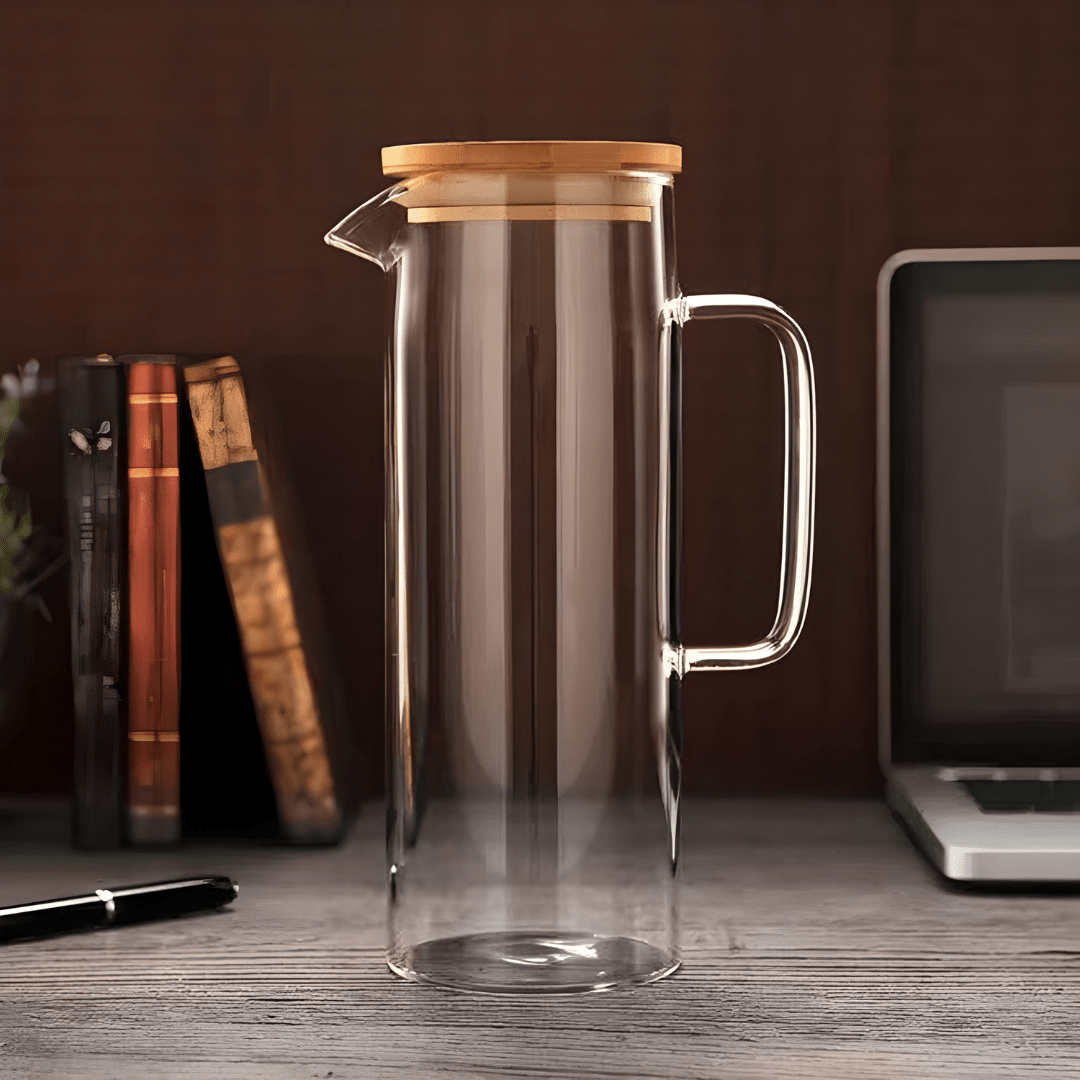 1.5L Borosilicate Glass Pitcher + 6 Cups Set (400ml)