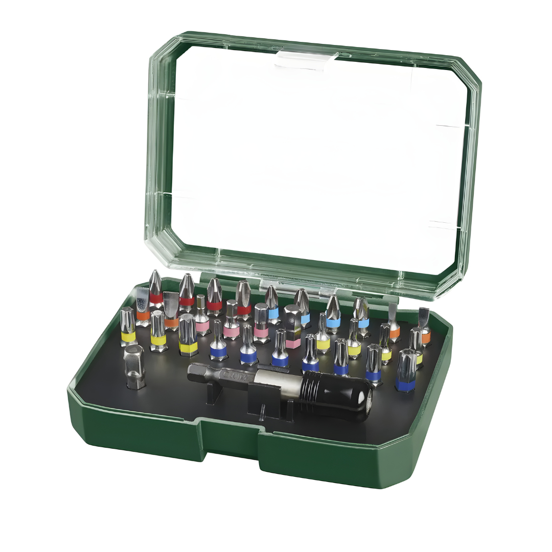 PARKSIDE® 32-Piece Bit Set with Color Coded Tips & Holder