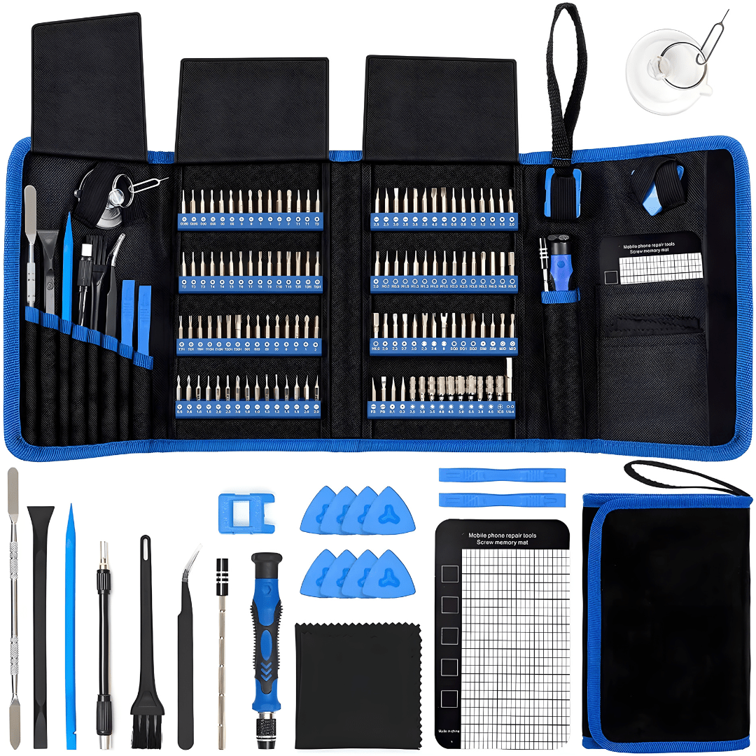142-in-1 Precision Electronics Screwdriver Set – 120 Magnetic Bits + 22 Repair Tools