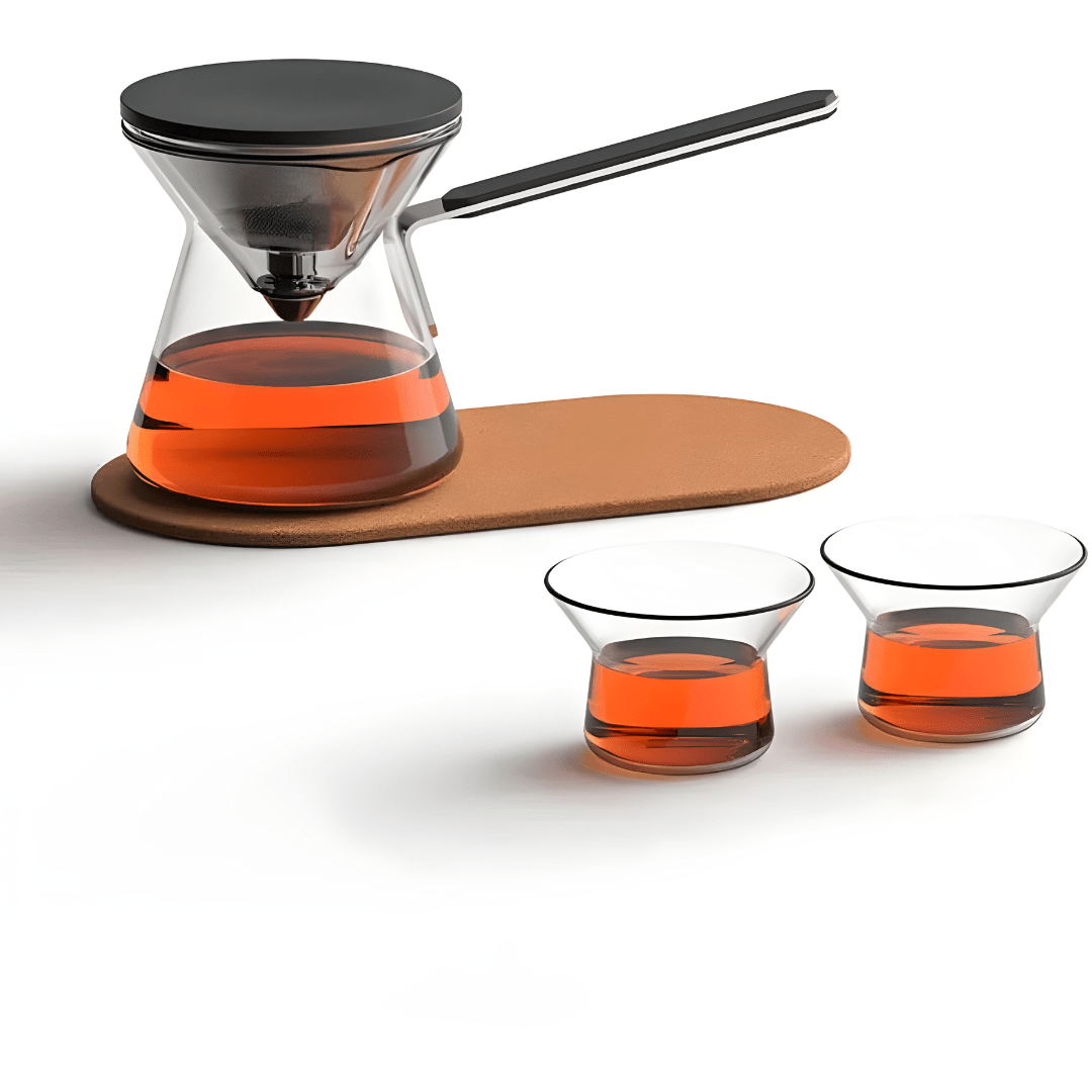 Super Premium 300ml Magnetic Glass Teapot & Cup Set – For Coffee & Tea Brewing