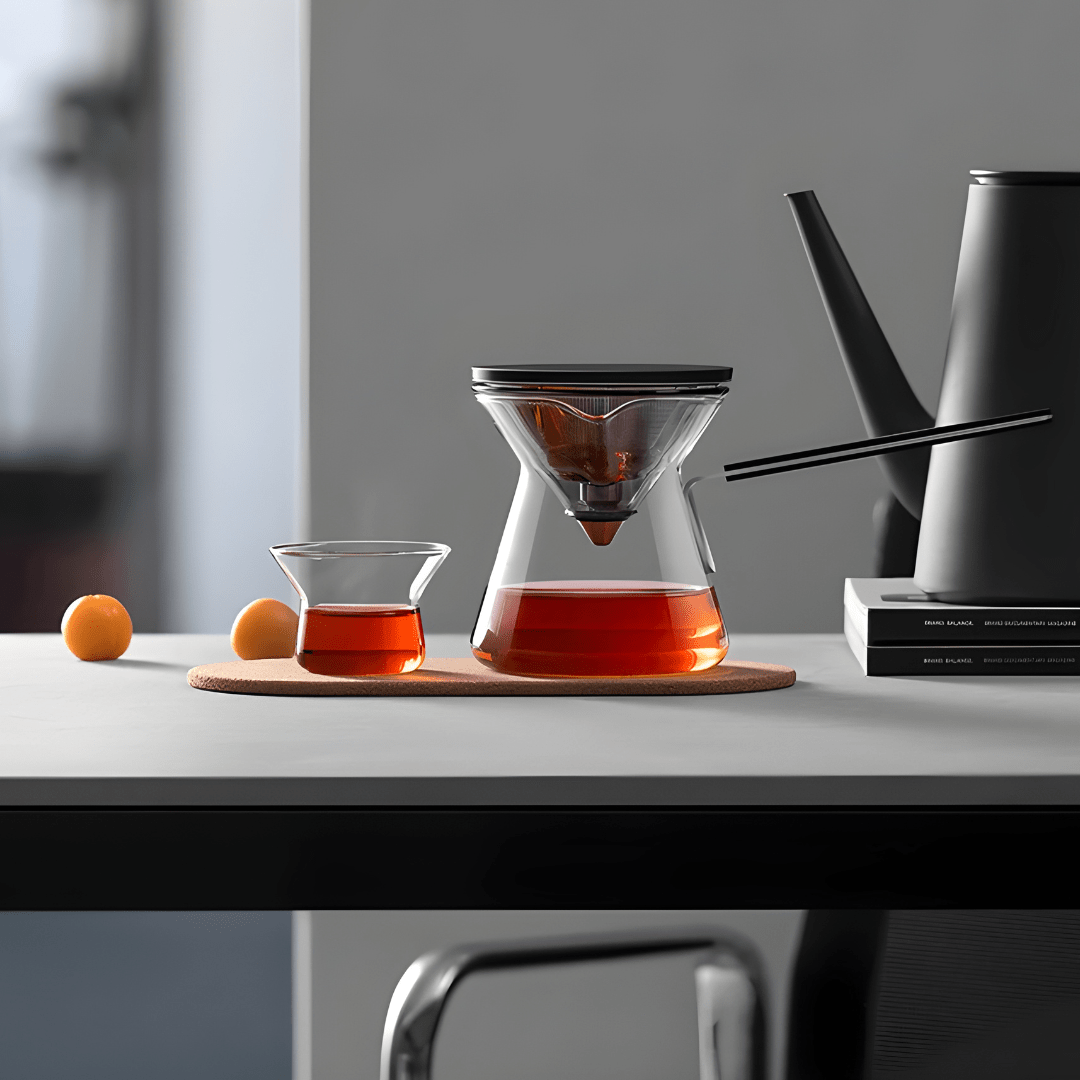 Super Premium 300ml Magnetic Glass Teapot & Cup Set – For Coffee & Tea Brewing