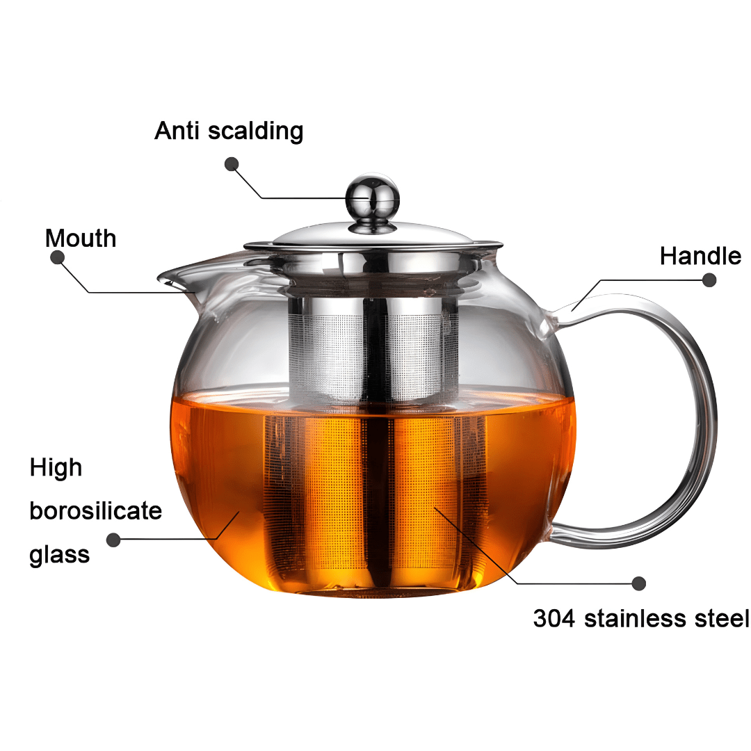 500ml Borosilicate Glass Teapot with Stainless Steel Infuser