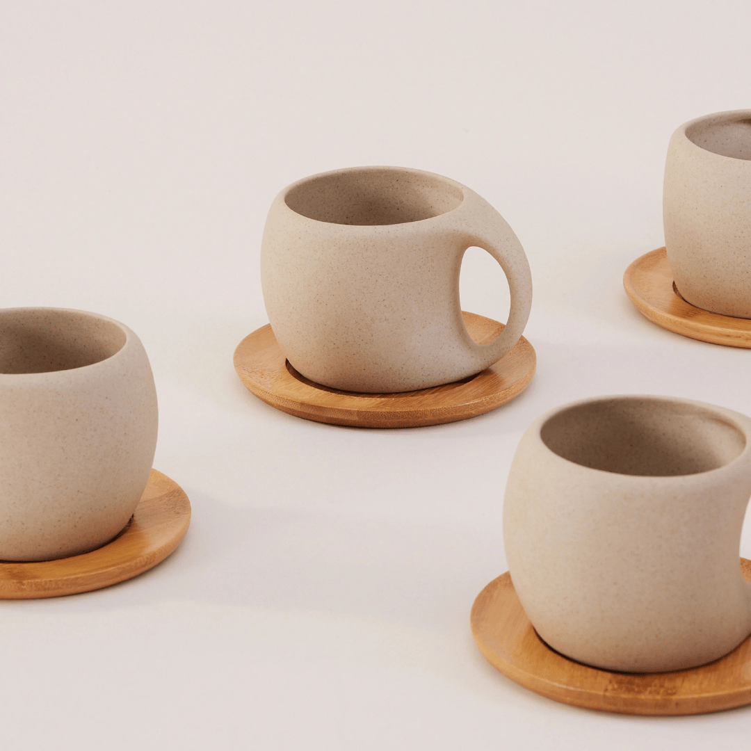Handmade Pottery Jug & Cups Set – 9-Piece Ceramic Drinkware 1300ML