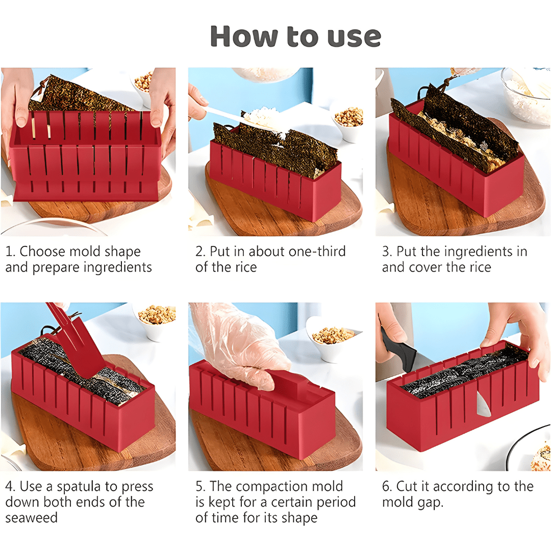Super Sushi Maker Set – 10-Piece DIY Sushi Kit (3-in-1 Miracle Mold)