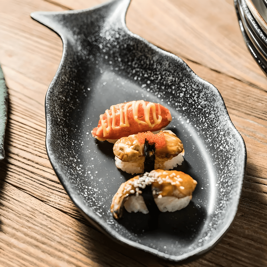 35cm Ceramic Fish-Shaped Plate – Japanese-Style Serving Dish