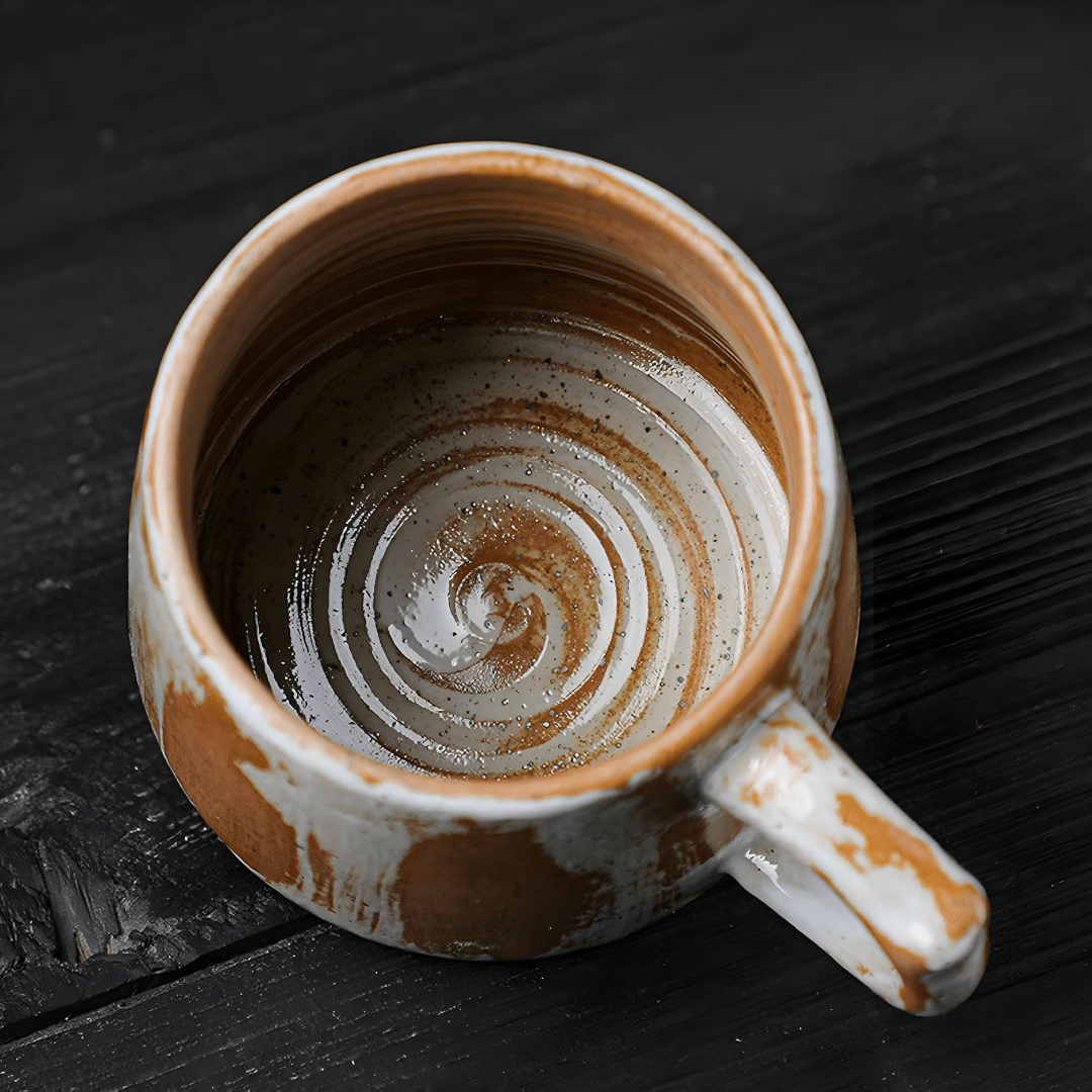 Handmade Rough Pottery Mug – 360ml Rustic Ceramic Cup