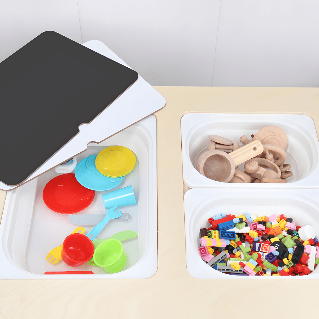 Montessori Wooden Sensory Table with Bins