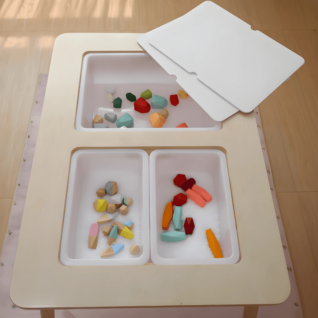 Montessori Wooden Sensory Table with Bins