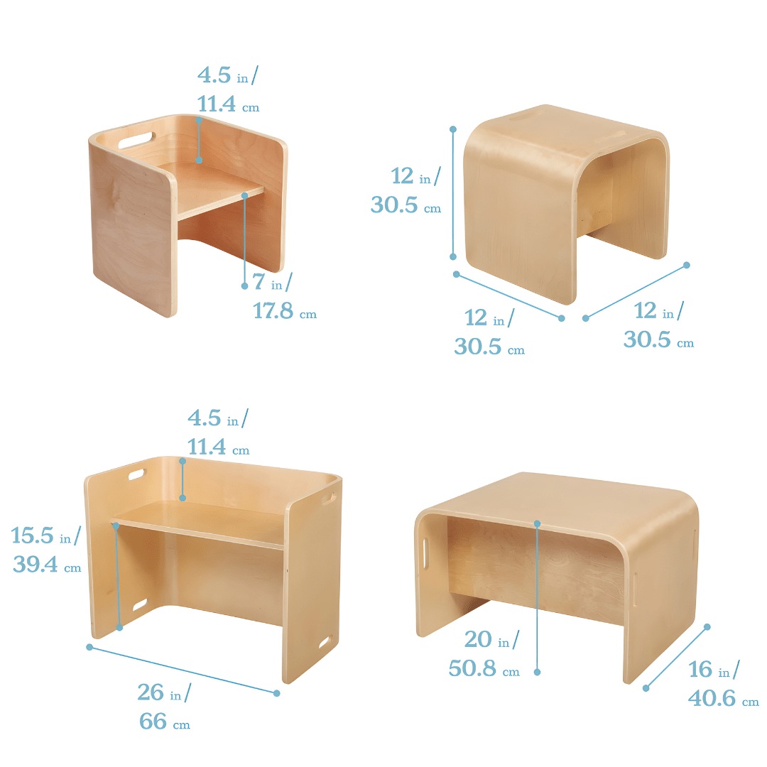 Birch Montessori Table & Chair Set – Natural Finish
