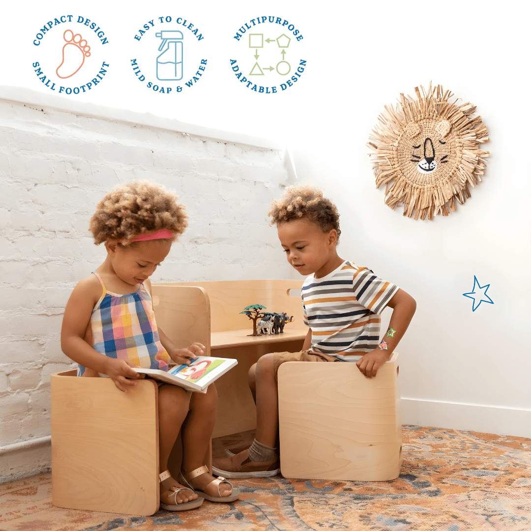 Birch Montessori Table & Chair Set – Natural Finish