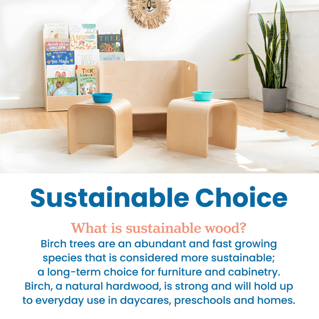 Birch Montessori Table & Chair Set – Natural Finish