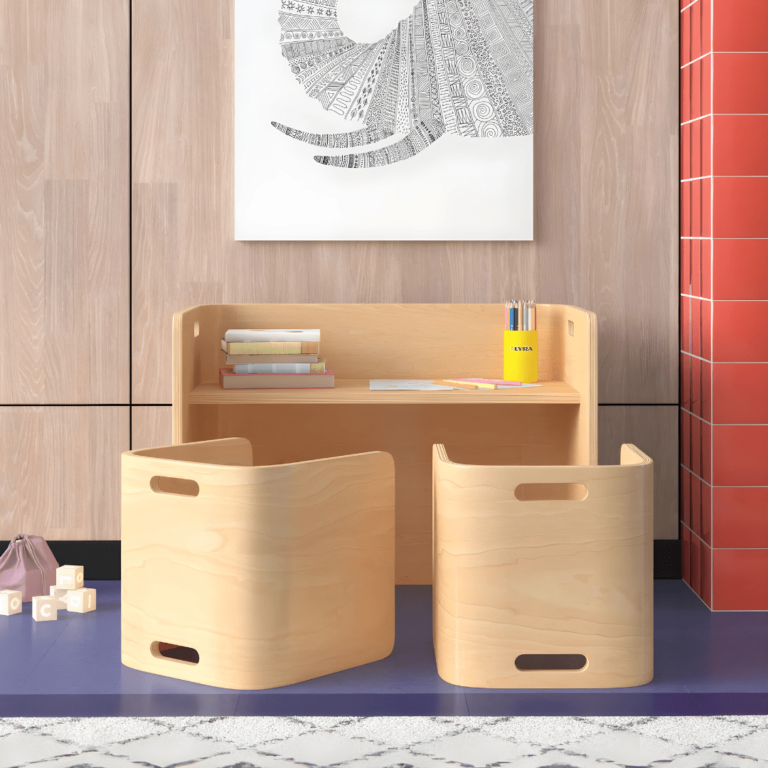 Birch Montessori Table & Chair Set – Natural Finish