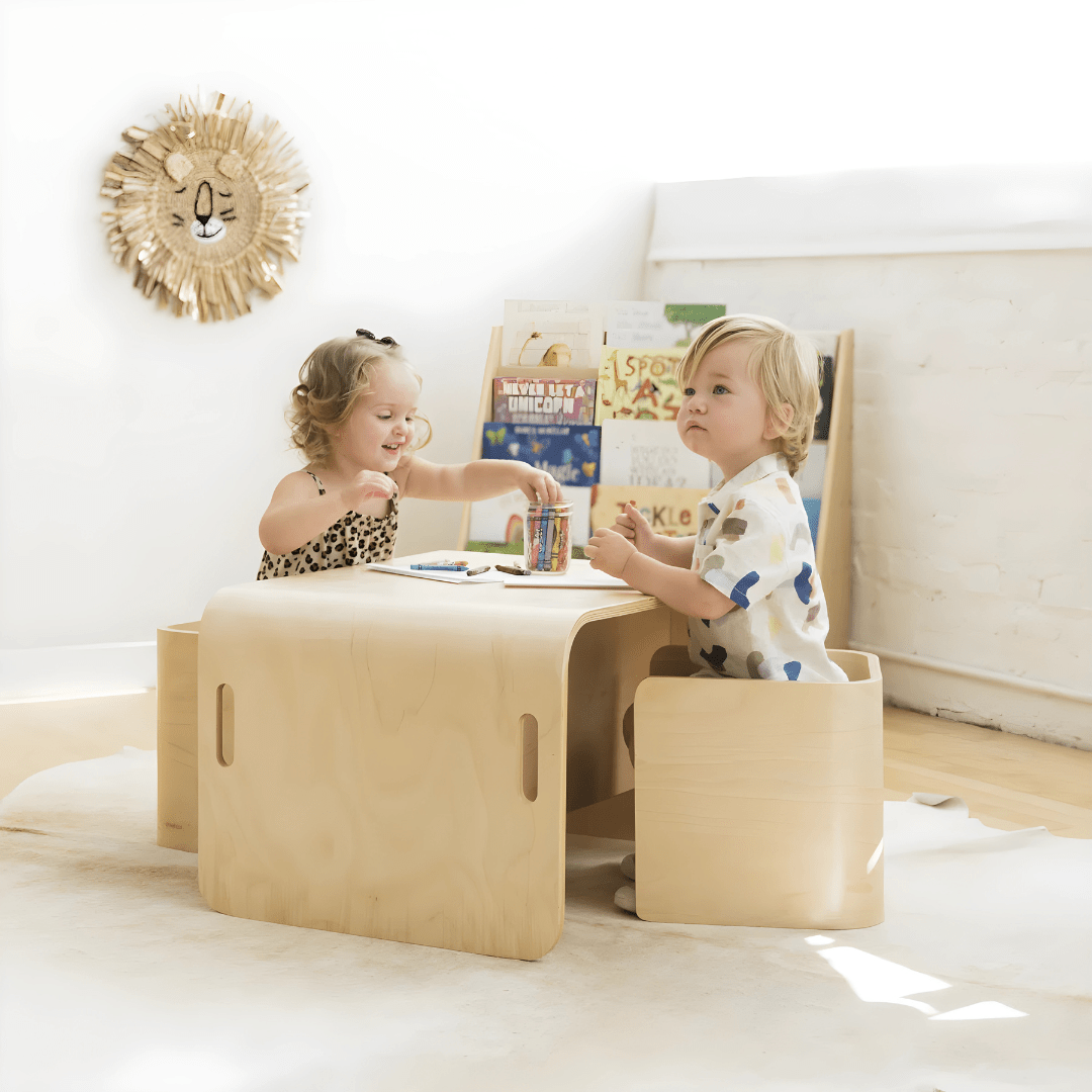 Birch Montessori Table & Chair Set – Natural Finish