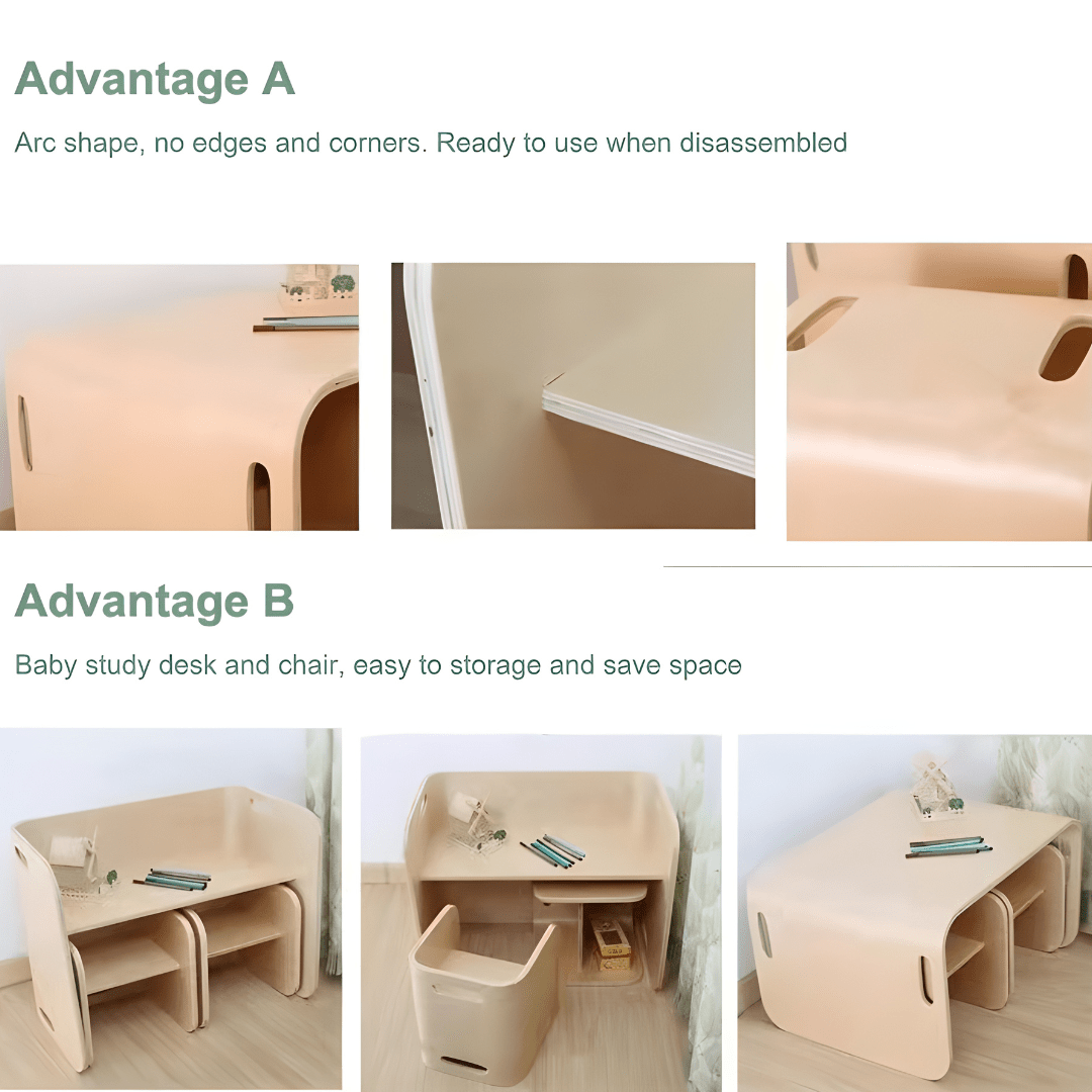 Birch Montessori Table & Chair Set – Natural Finish