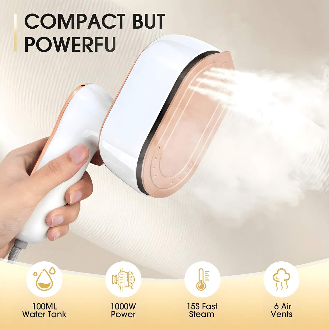 Foldable Mini Steam Iron 1000W – Portable Travel Steamer & Iron 2-in-1