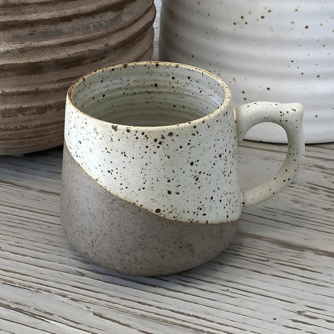 350ml Handmade Stoneware Mug – Rustic Speckled Ceramic Design