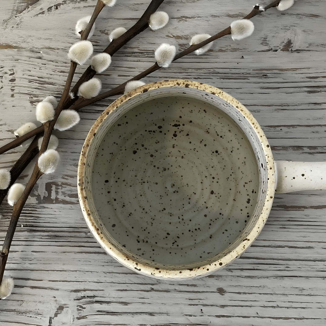 350ml Handmade Stoneware Mug – Rustic Speckled Ceramic Design