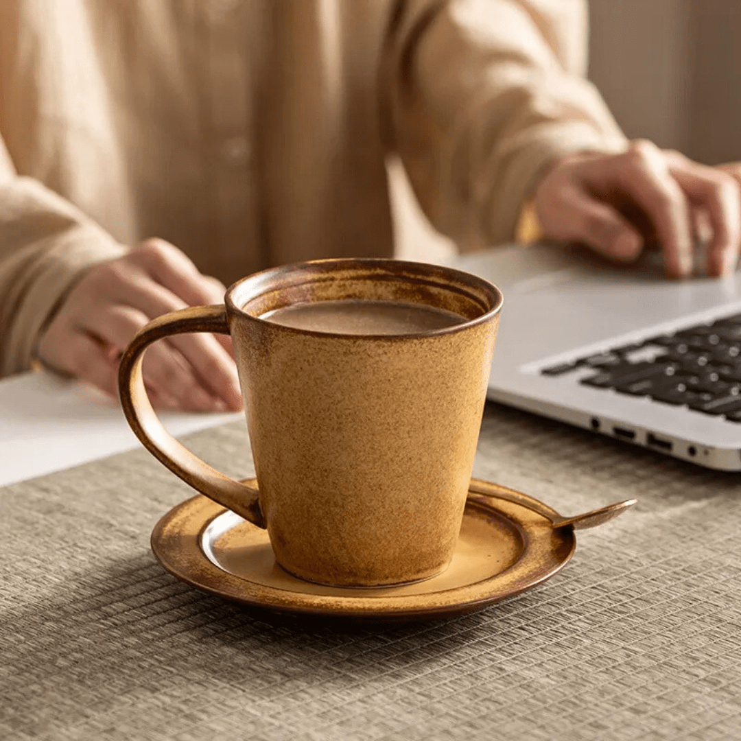 Rustic Retro 300ml Stoneware Coffee Mug
