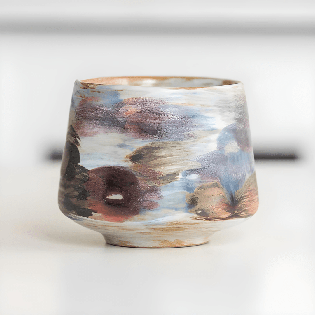 200ml Hand-Painted Stoneware Cup – Unique Retro Ceramic for Coffee or Tea