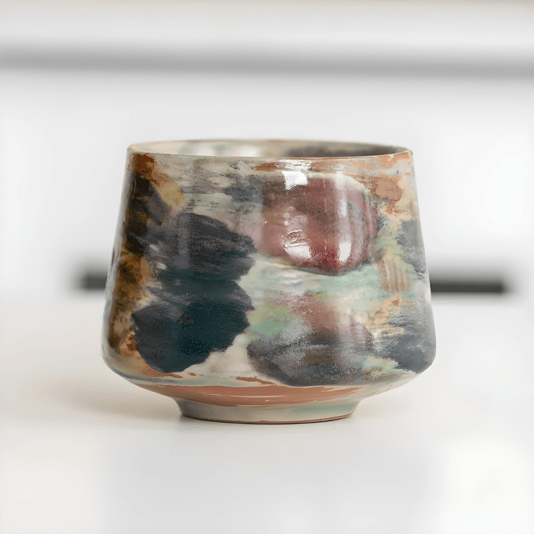 200ml Hand-Painted Stoneware Cup – Unique Retro Ceramic for Coffee or Tea