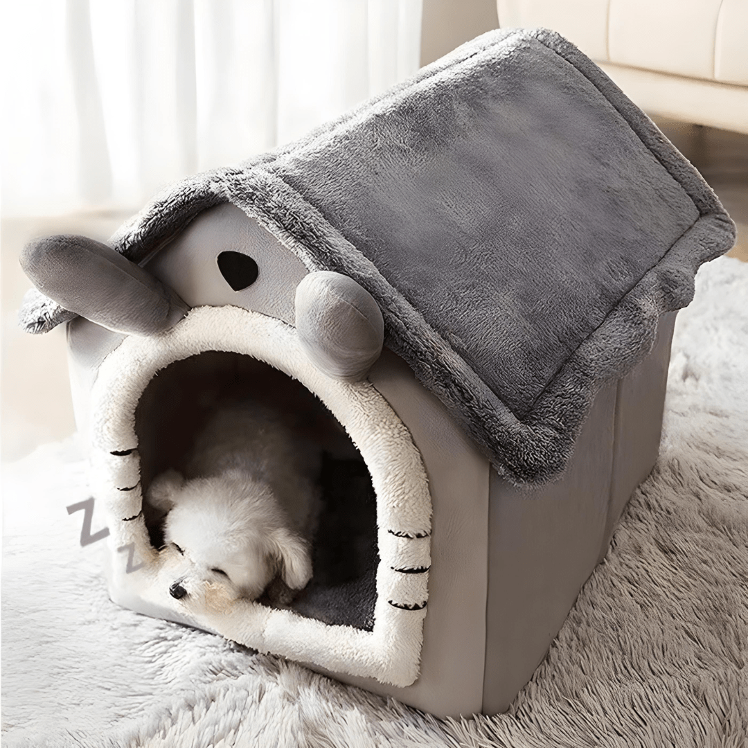 Cozy Indoor Pet House – Soft Plush Kennel with Detachable Roof 2 Sizes
