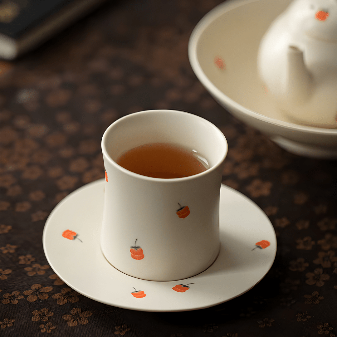 Hand-Illustrated Matte Espresso Cup & Saucer – 100ml