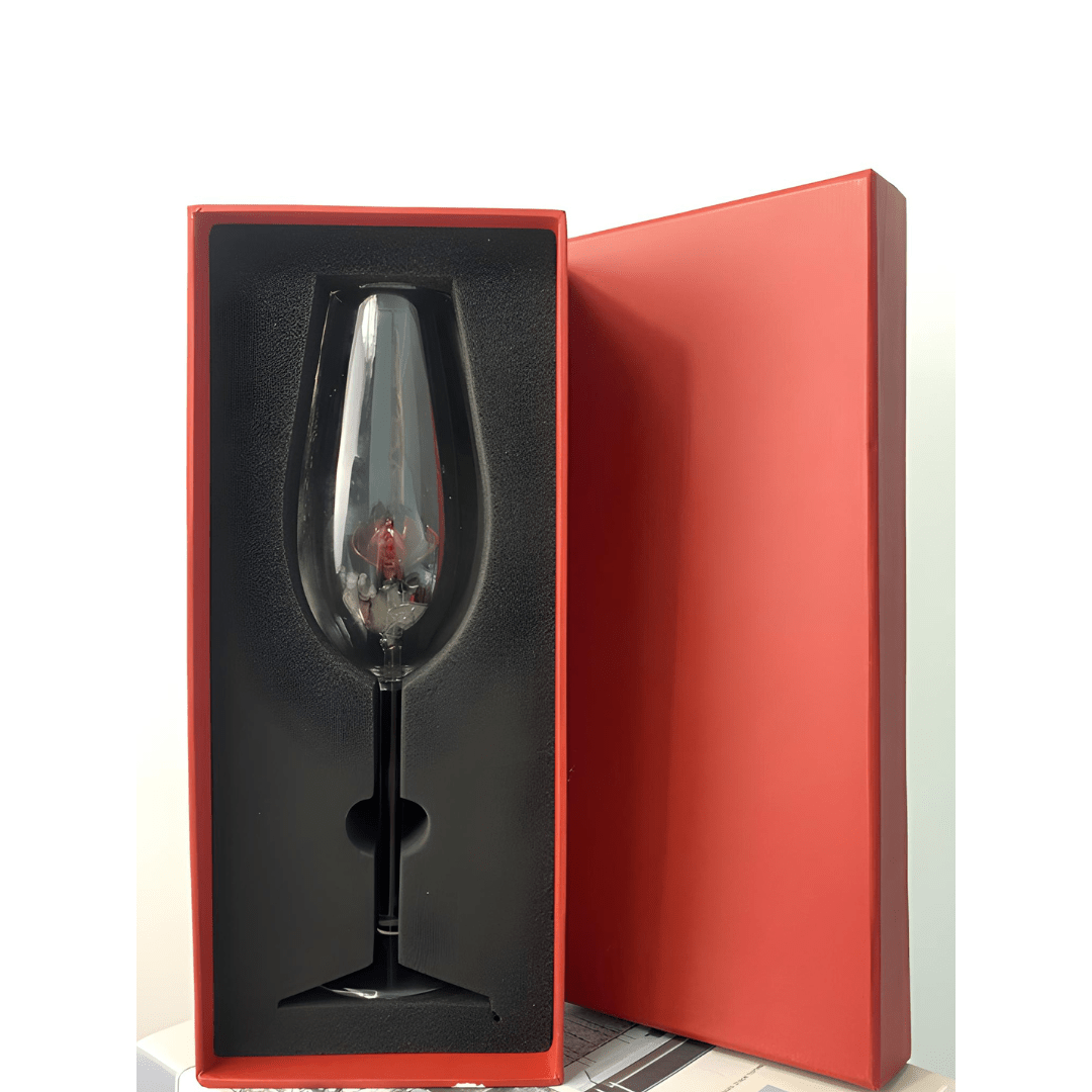 Rose Crystal Wine Glass – Handcrafted Glass in Luxury Gift Box (350ml)