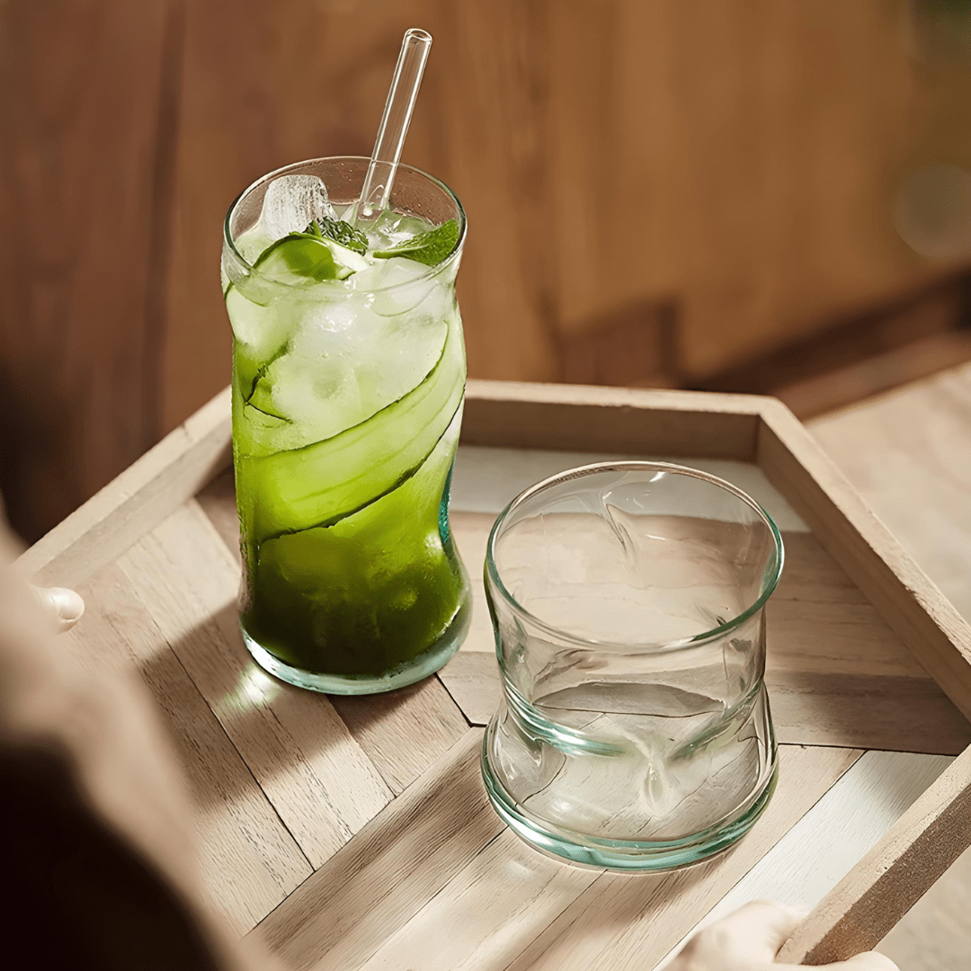 Twisted Vintage Drinking Glass – 340ml or 440ml Handcrafted Glass