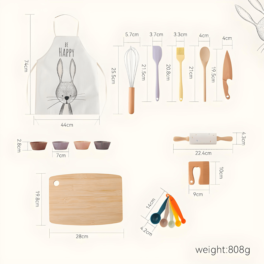 Kids Cooking & Baking Set – Real Little Chef Utensils (3 Years+)