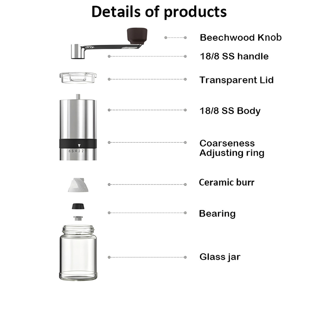Manual Coffee Grinder with Adjustable Coarseness