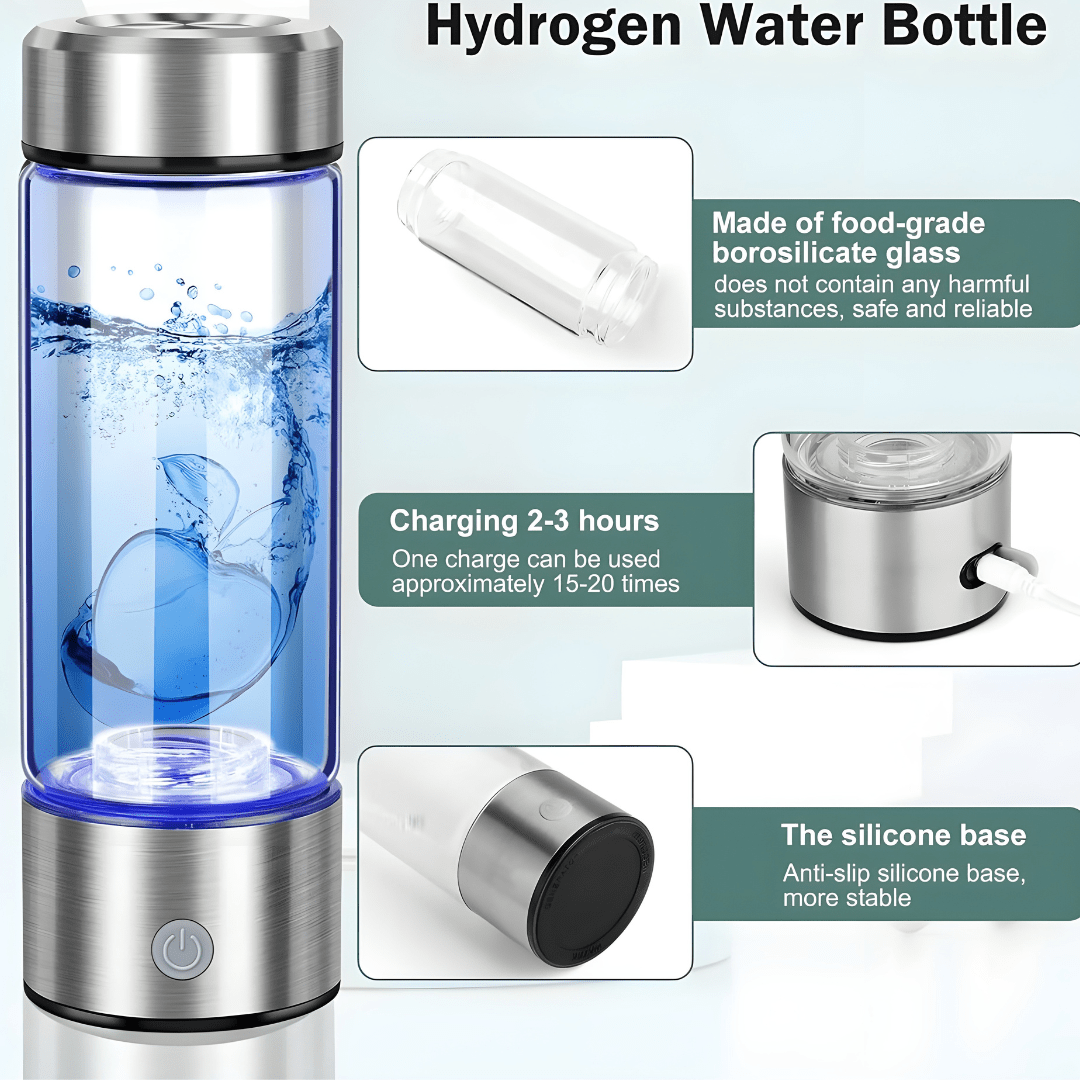 750ml Portable Glass Hydrogen-Rich Water Generator – SPE & PEM Technology