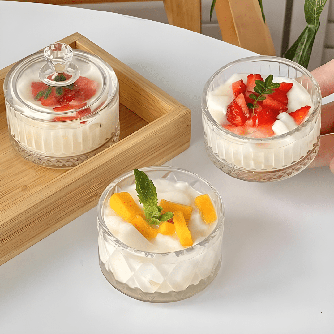 75ml Mini Glass Storage Jar with Lid – Ideal for Sweets, Snacks & Desserts