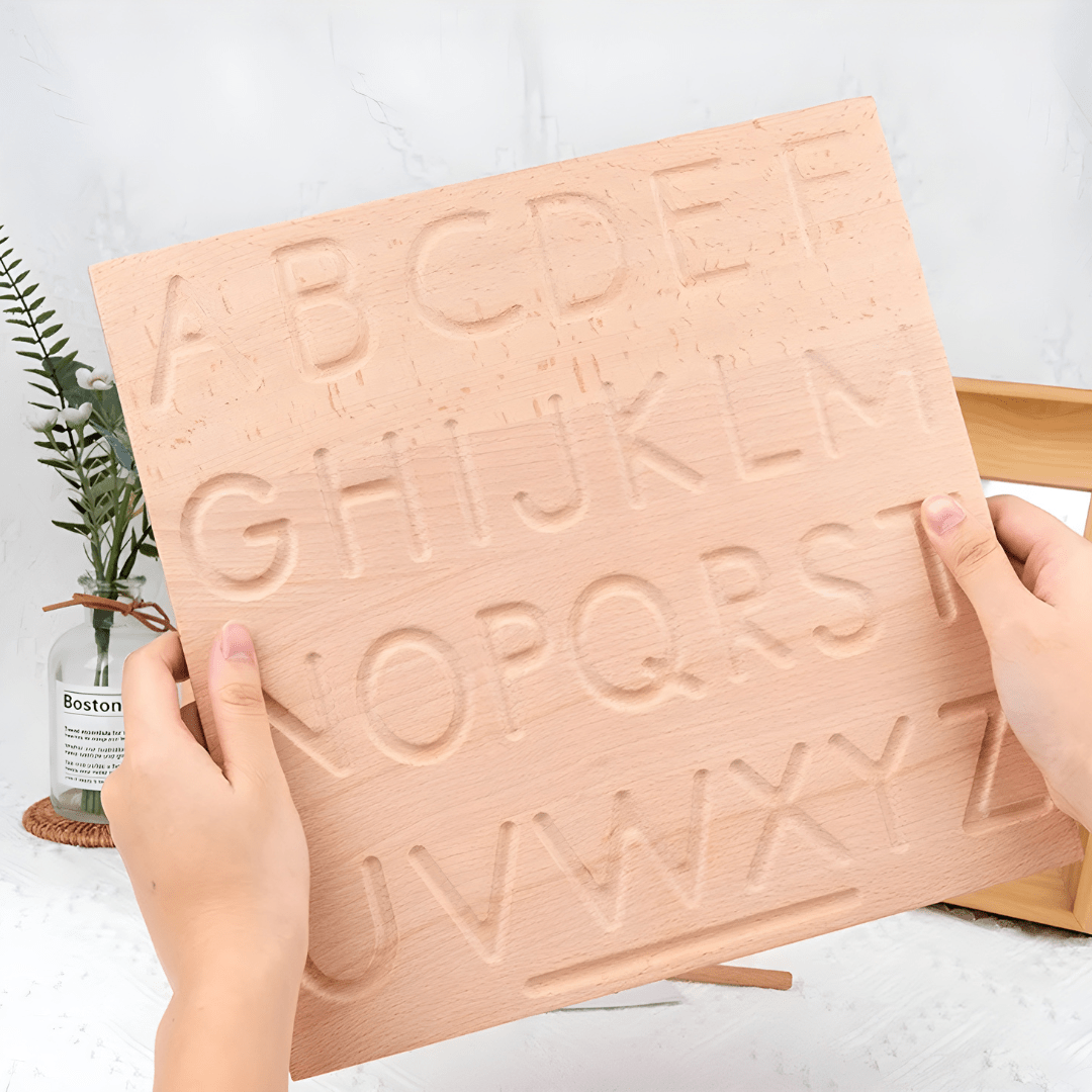Montessori Wooden Alphabet & Number Tracing Board – Double‑Sided Educational Toy