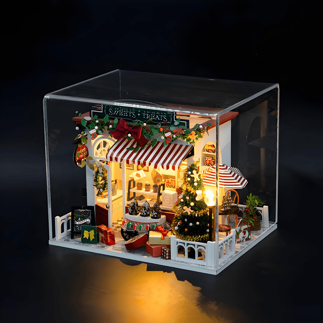 DIY Miniature Christmas House – LED, Music & Dust Cover