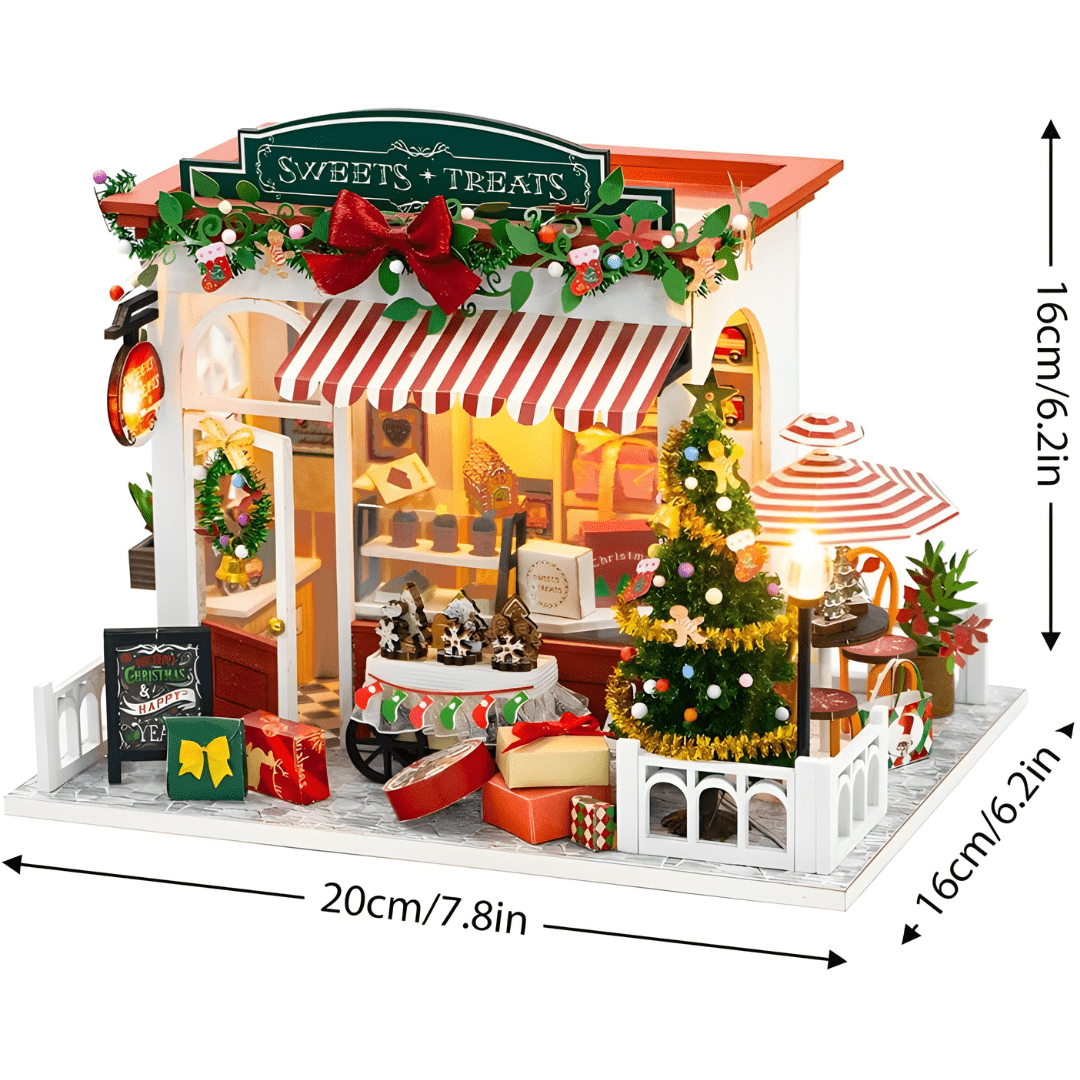 DIY Miniature Christmas House – LED, Music & Dust Cover