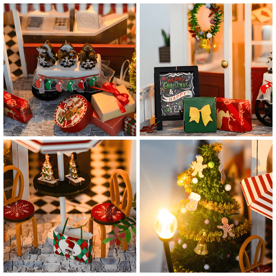 DIY Miniature Christmas House – LED, Music & Dust Cover