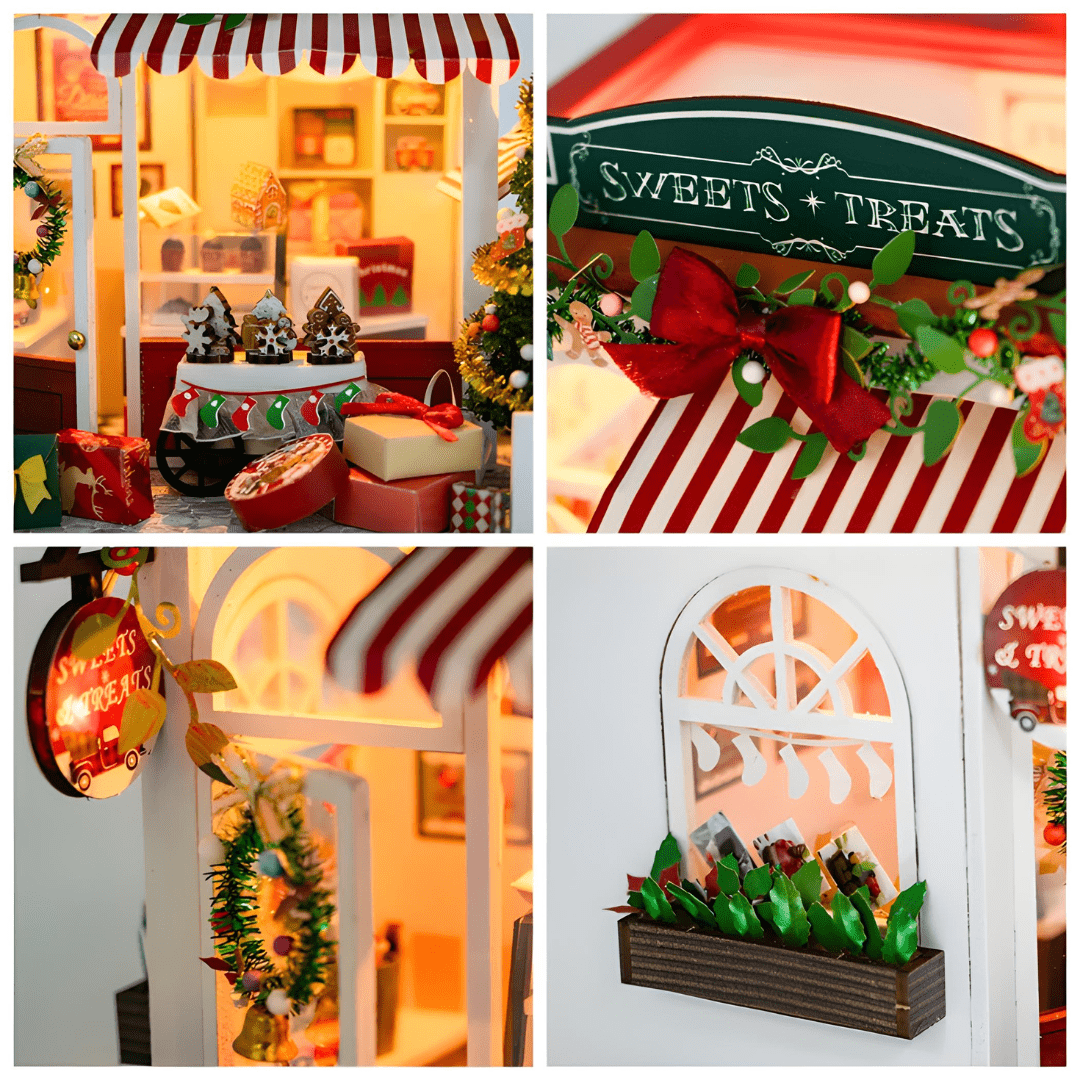 DIY Miniature Christmas House – LED, Music & Dust Cover
