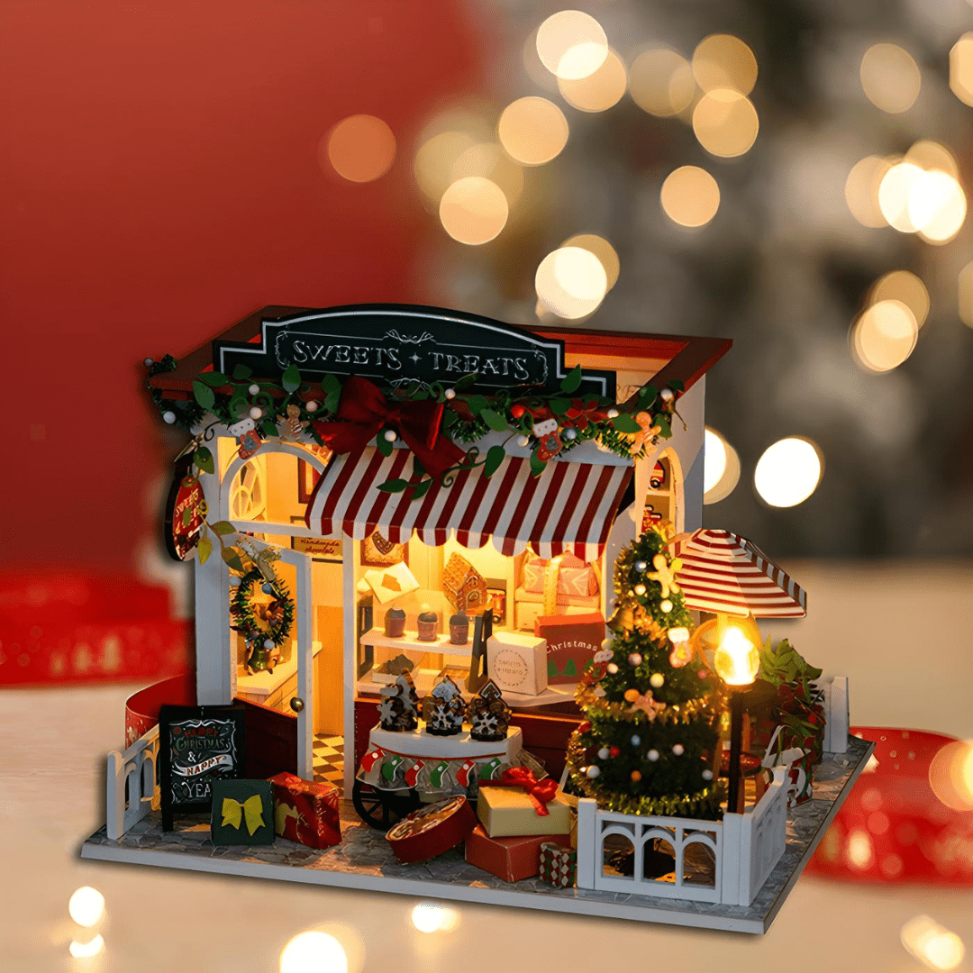 DIY Miniature Christmas House – LED, Music & Dust Cover