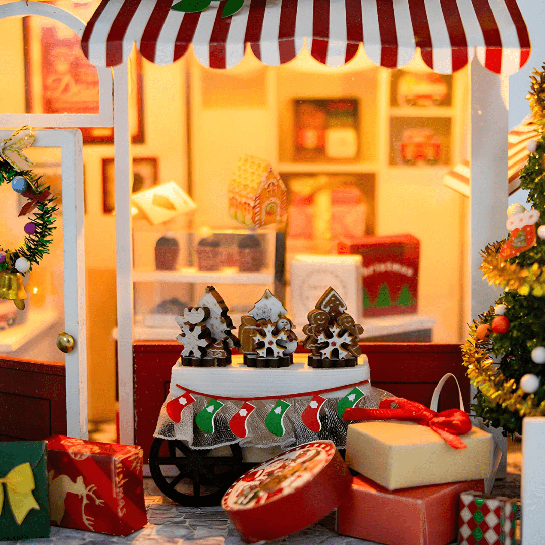 DIY Miniature Christmas House – LED, Music & Dust Cover
