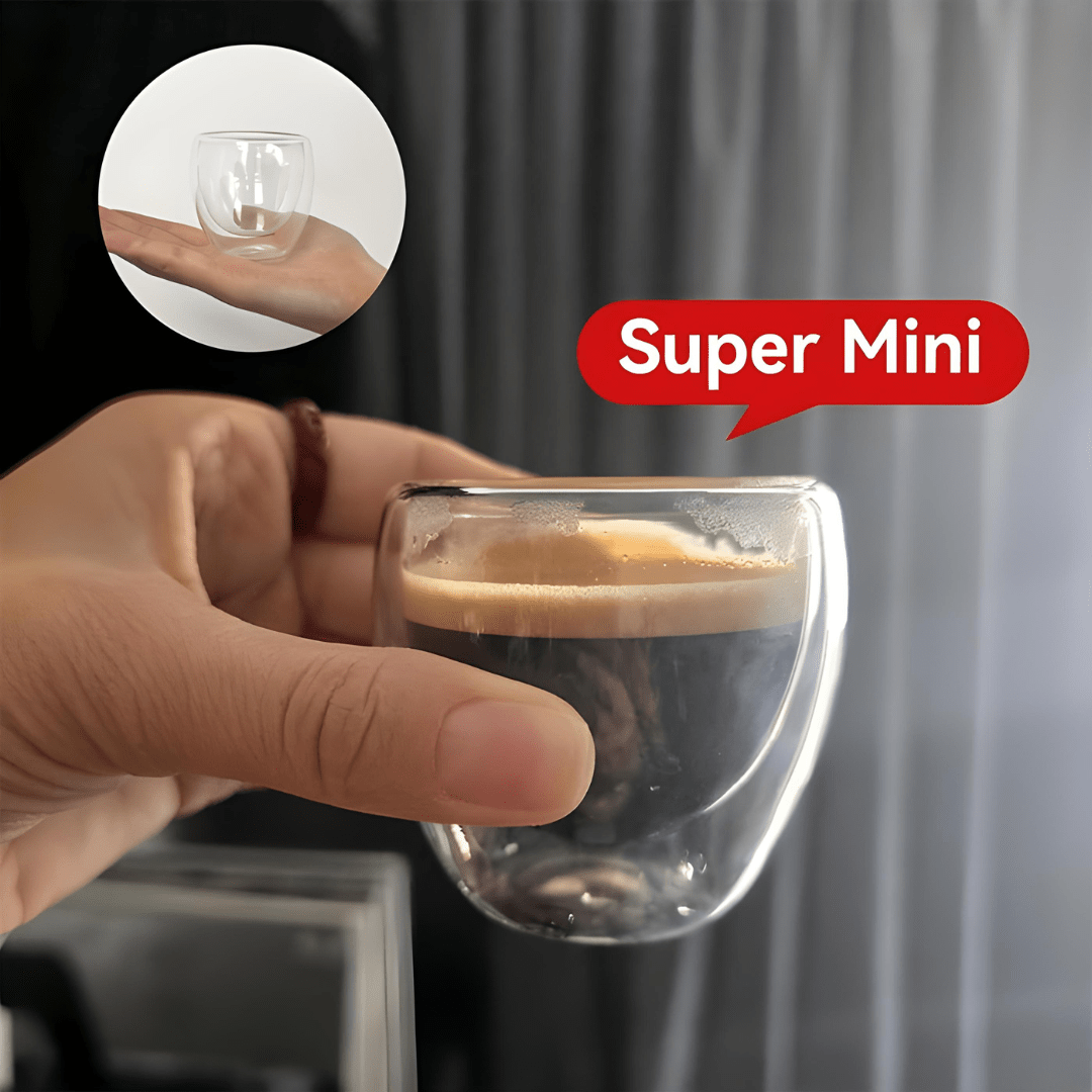 Mini Double Wall Glass Cup 150ML – Premium Heat-Resistant Espresso Glass