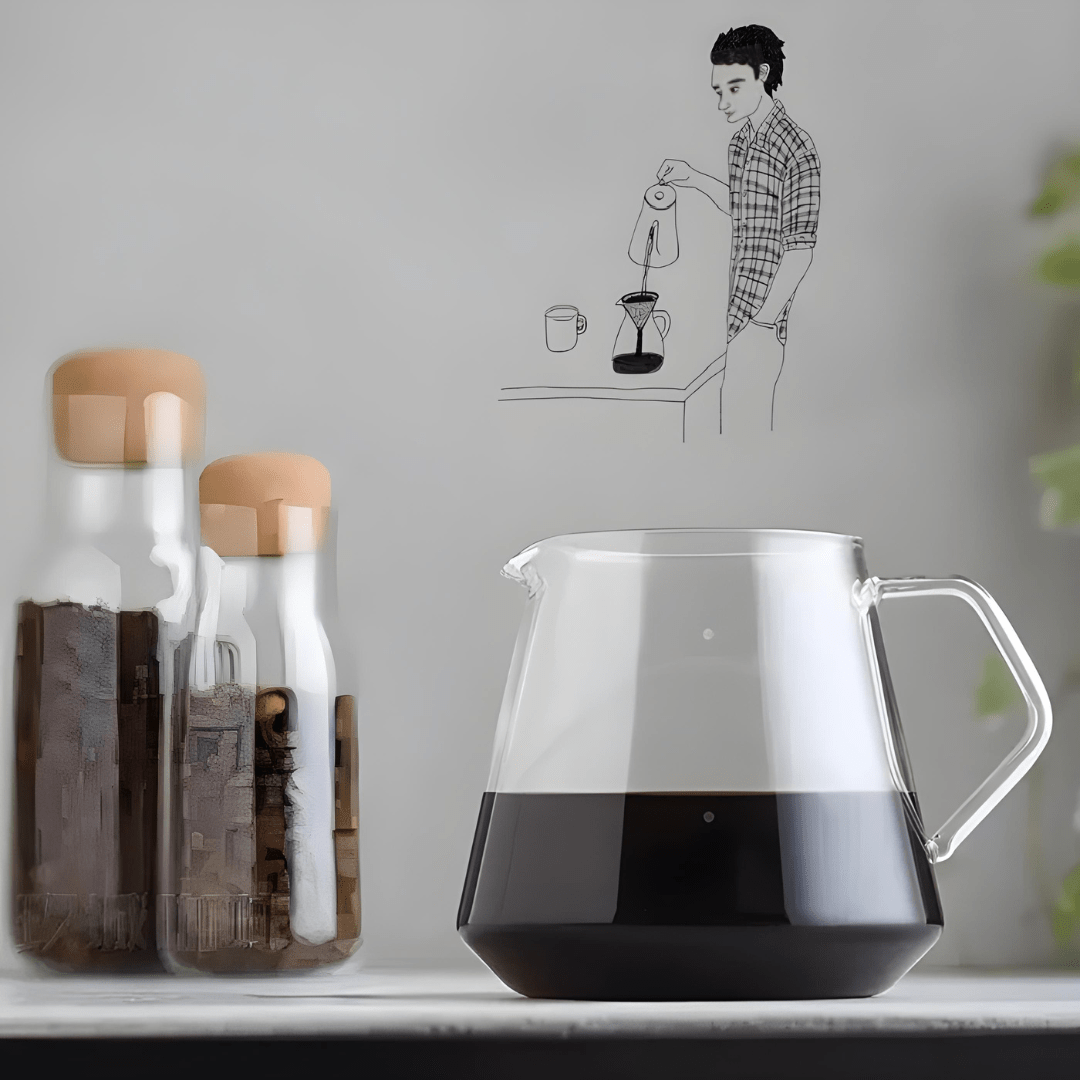 3-Piece Pour Over Coffee Station – 600ml Borosilicate Glass Jug, Dripper & Metal Stand