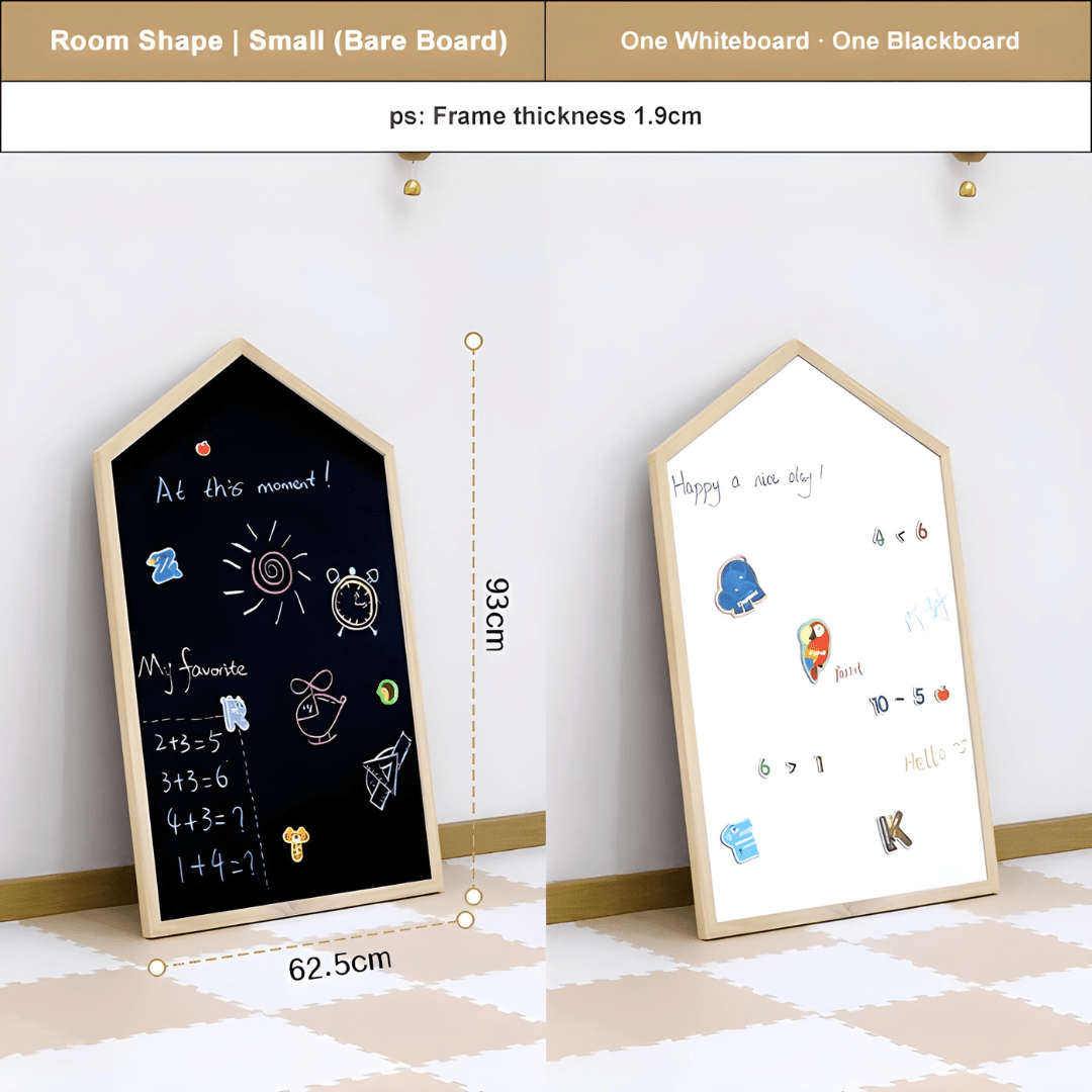 Solid Wood Magnetic Kids Drawing Board – 2 Shapes – Double-Sided – Age 3+